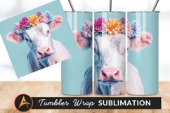 Cow With Floral Crown Tumbler Png Image Product Image 1