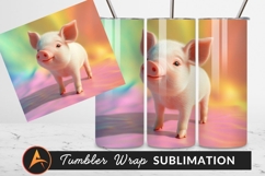 Cute Piglet Standing On Colorful Background Product Image 1