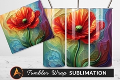 Artistic Red Poppy Flower Tumbler Png Design Product Image 1