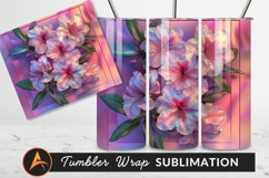 Pink Azalea Blossom Tumbler Png Background Design Product Image 1