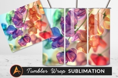 Colorful Translucent Sweet Pea Flowers Macro View Tumbler Product Image 1