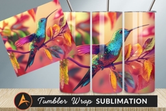 Colorful Hummingbird On Branch Tumbler Png Image Product Image 1