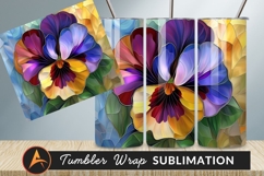 Abstract Multicolored Flower Art With Stained Glass Effect Product Image 1