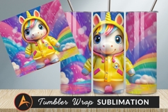 Cute Unicorn In Raincoat Tumbler Png Product Image 1