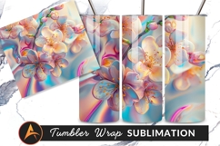 Glossy Cherry Blossoms Colorful Abstract Background Design Product Image 1