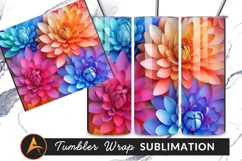 Vibrant Floral Arrangement Digital Painting Tumbler Png Product Image 1