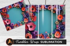Colorful Flower Circle Frame Tumbler Png Design Product Image 1