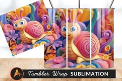 Cute Cartoon Snail Among Colorful Flowers Tumbler Product Image 1
