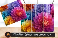 Rainbow Colored Dahlia Flower Tumbler Product Image 1