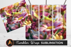 Frog Sitting On Pink Daisy Flowers Tumbler Png Product Image 1