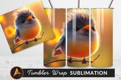 Adorable Fluffy Bird Perched On Branch Tumbler Product Image 1