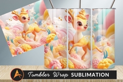 Cartoon Deer Leaping In Pastel Dreamscape Product Image 1