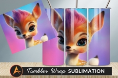 Cartoon Deer With A Modern Colorful Hairstyle Tumbler Product Image 1