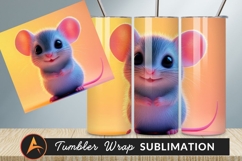 Cute Mouse Illustration Tumbler Png Design Product Image 1