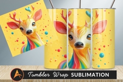 Abstract Colorful Deer Animal On Yellow Background Product Image 1