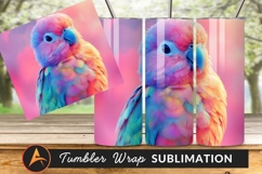Colorful Parrot Pink Background Tumbler Png Image Product Image 1