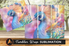 Colorful Peacock Portrait Digital Art Style Tumbler Product Image 1