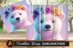 Polar Bear With Colorful Flower Crown Illustration Product Image 1