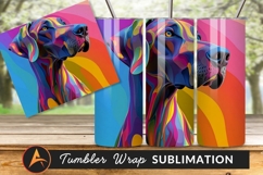 Colorful Abstract Dog Portrait Tumbler Png Product Image 1