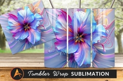 Abstract Flower Art Background Tumbler Png Design Product Image 1
