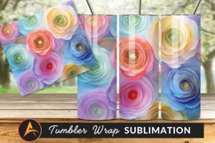 Pastel Colored Ranunculus Flowers Tumbler Png Product Image 1