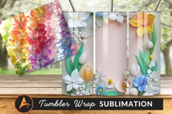 Pastel Floral Frame Spring Tumbler Png Product Image 1