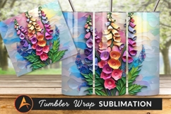 Colorful Foxglove Digital Art Floral Tumbler Design Product Image 1