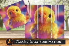 Adorable Yellow Chick With Colorful Background Product Image 1