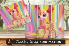 Cute Deer With Colorful Stripes Tumbler Png Product Image 1