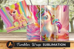 Cute Unicorn With Rainbow Mane Tumbler Png Product Image 1