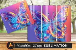 Iridescent Butterfly Tumbler Png With Vibrant Hues Product Image 1