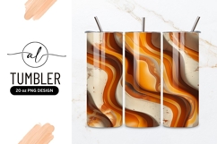 Abstract Orange Waves Tumbler Design Png Product Image 1