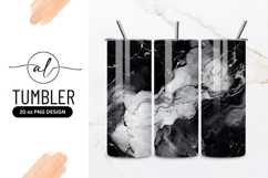 Black And White Marble Abstract Tumbler Png Product Image 1