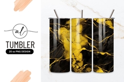 Gold Veins Black Marble Luxury Texture Tumbler Png Product Image 1