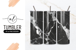 Black And White Marble Texture Tumbler Png Product Image 1