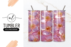 Pink Flowers Background Artistic Tumbler Png Product Image 1
