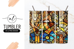 Stained Glass Lion Design Tumbler Png Image Product Image 1