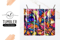 Vibrant Abstract Stained Glass Style Tumbler Png Product Image 1