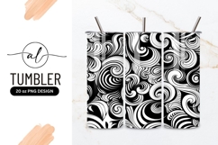 Abstract Swirls Seamless Pattern Black And White Product Image 1