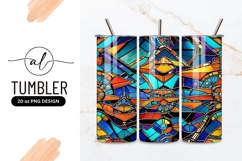 Abstract Colorful Stained Glass Pattern Tumbler Png Product Image 1