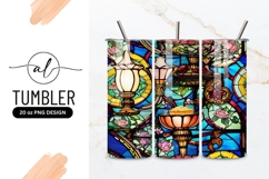 Stained Glass Panel Roses Tumbler Png Product Image 1