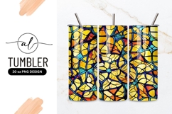 Yellow And Blue Stained Glass Texture Tumbler Png Product Image 1
