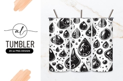Seamless Pattern Of Black Glossy Water Drops Product Image 1