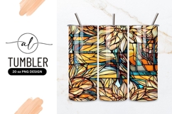 Floral Stained Glass Background Tumbler Png Product Image 1