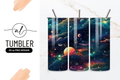 Colorful Cosmic Nebula With Planets Illustration Product Image 1