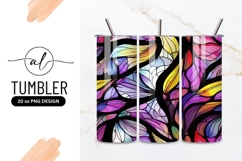 Colorful Stained Glass Pattern Dark Background Tumbler Png Product Image 1