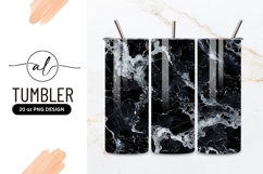 Black And White Marble Fluid Art Texture Tumbler Product Image 1