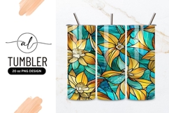 Floral Stained Glass Seamless Pattern Tumbler Png Product Image 1