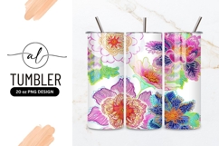 Colorful Floral Art Illustration Tumbler Png Product Image 1