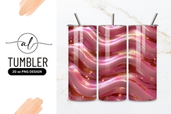 Pink Waves And Gold Glitter Tumbler Png Product Image 1